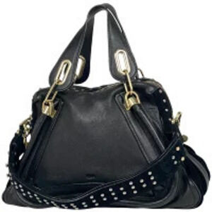Chloe Paraty 2way Shoulder Bag Studded Leather Black